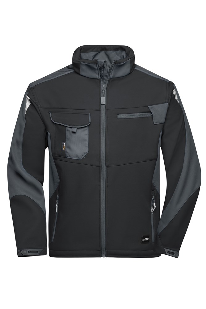 Workwear Softshell Jacket - STRONG - - Zwart/carbon (ca. Pantone blackC
446U)