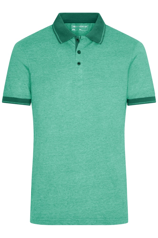 Men's Heather Polo - Groen-melange/donkergroen (ca. Pantone 347C
343C)