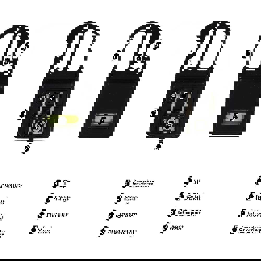 Compact multigereedschap in R-ABS &amp; metaal 7 functies