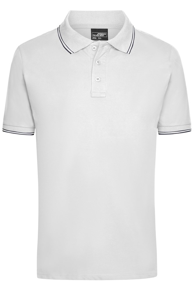 Men's Polo - Wit/navy (ca. Pantone white
296C)