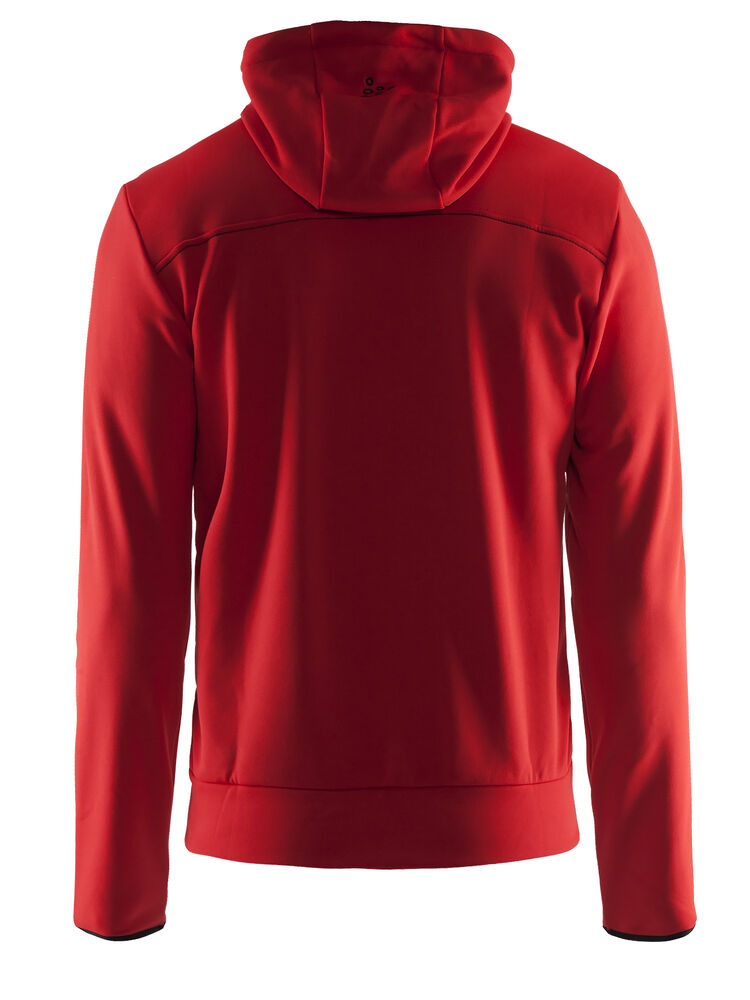 Craft - Leisure Full Zip Hood M Bright Red/Black/Grey Melange M