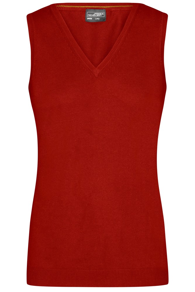 Ladies' V-Neck Pullunder - Bordeaux (ca. Pantone 1955C)