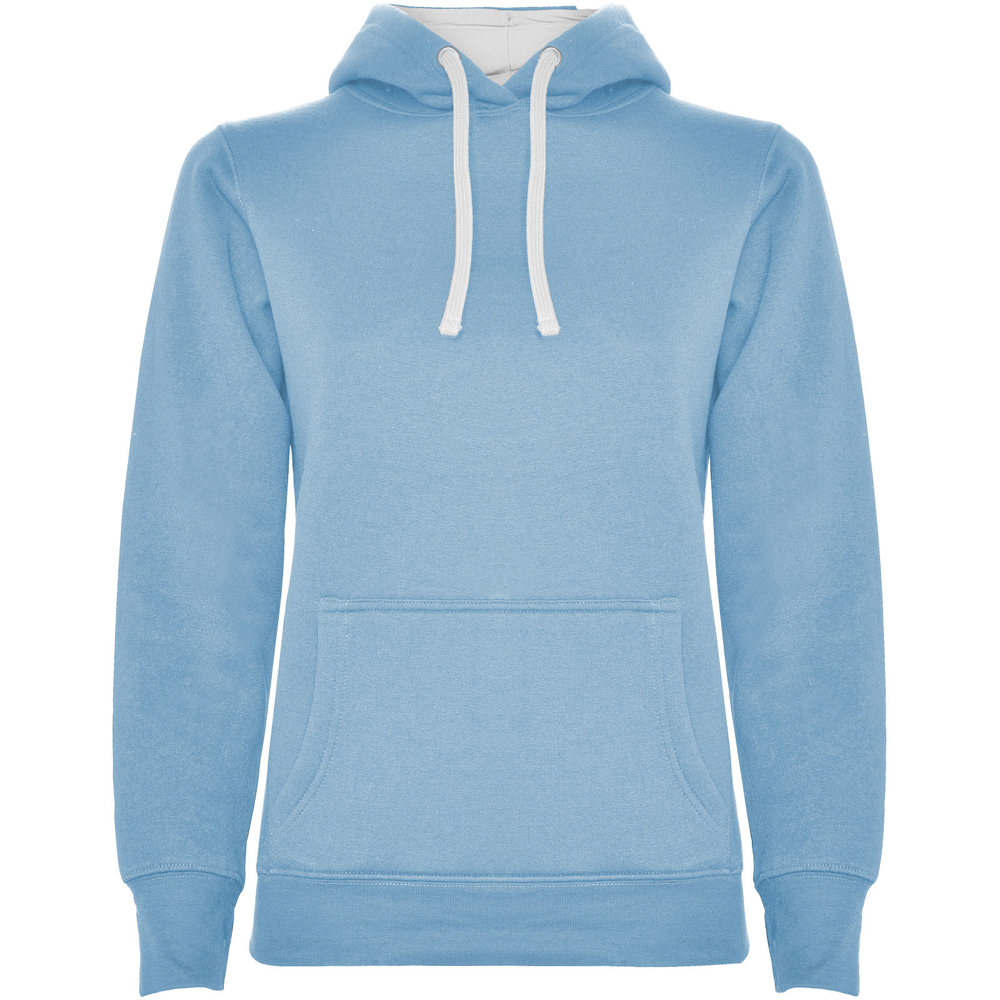 Urban 280 g/m² hoodie voor dames - Hemelsblauw, Wit