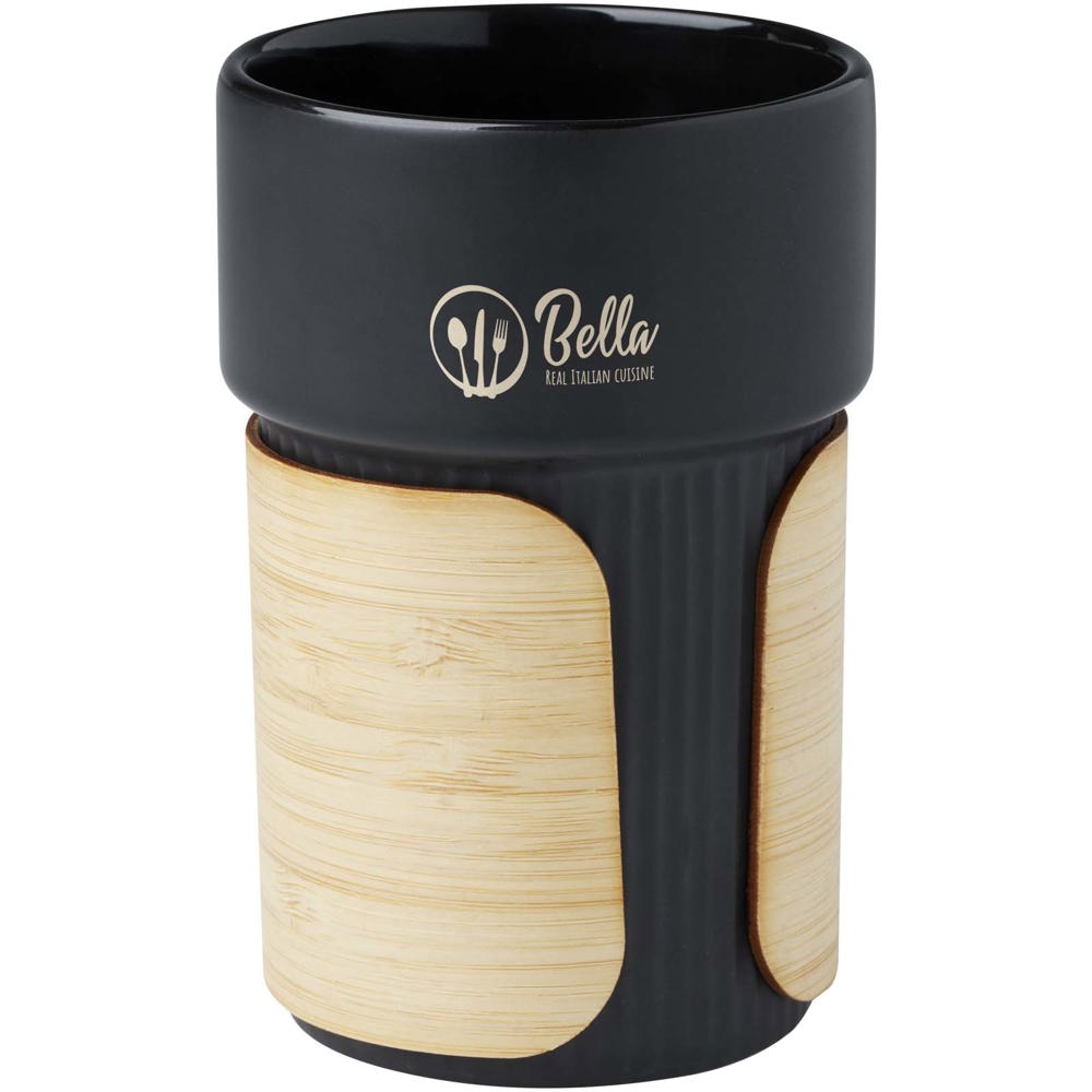 Fika 340 ml beker met bamboe hoes