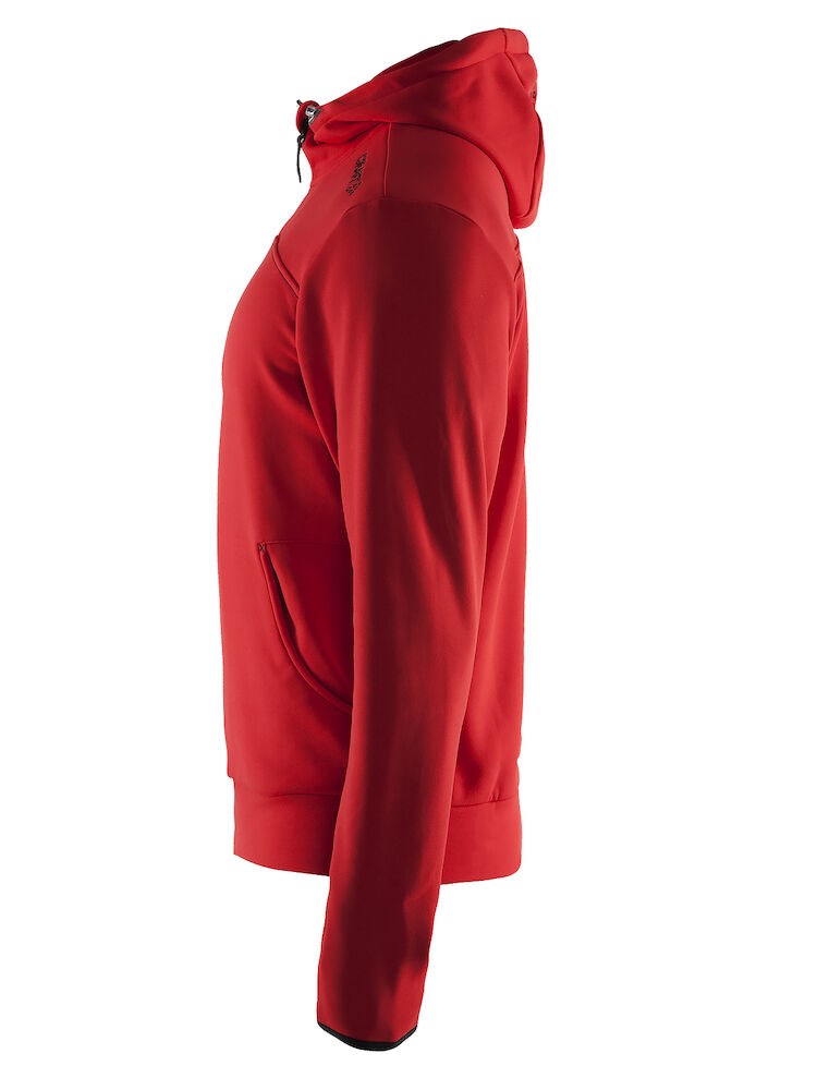 Craft - Leisure Full Zip Hood M Bright Red/Black/Grey Melange M