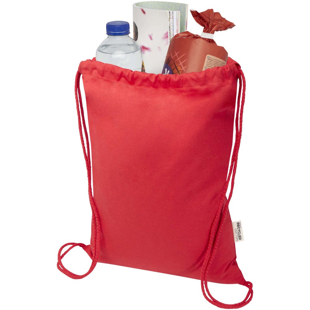 Peru Blend 180 g/m² GRS gerecycleerde katoenen trekkoordtas 5L