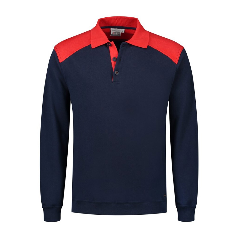 Santino Polosweater Tesla - Real Navy / Red
