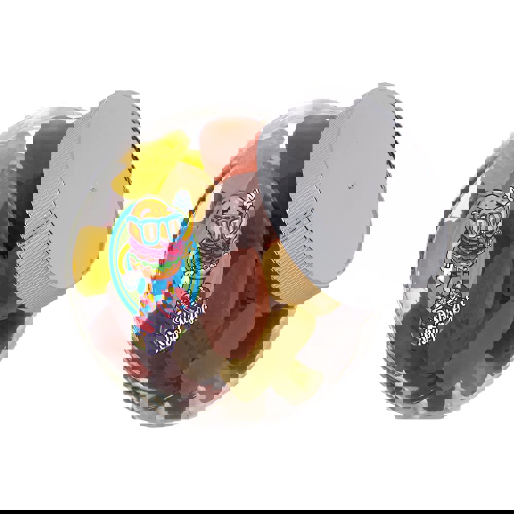 Klein glazen potje 0,4 liter, gevuld met snoep