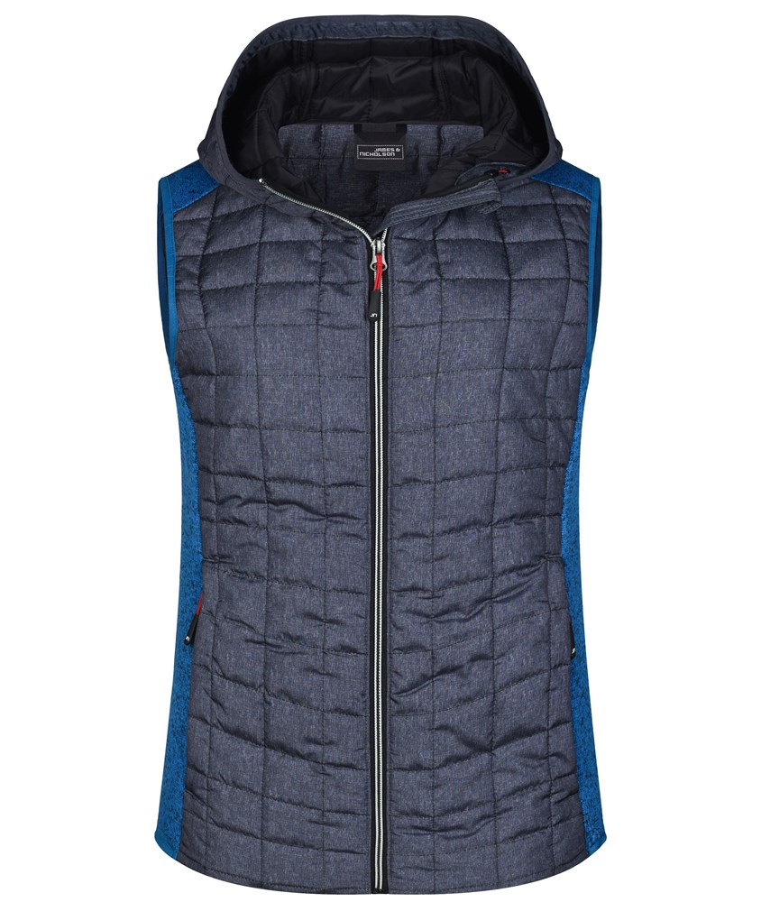 Ladies' Knitted Hybrid Vest - Royal-melange/antraciet-melange (ca. Pantone 301C
432C)
