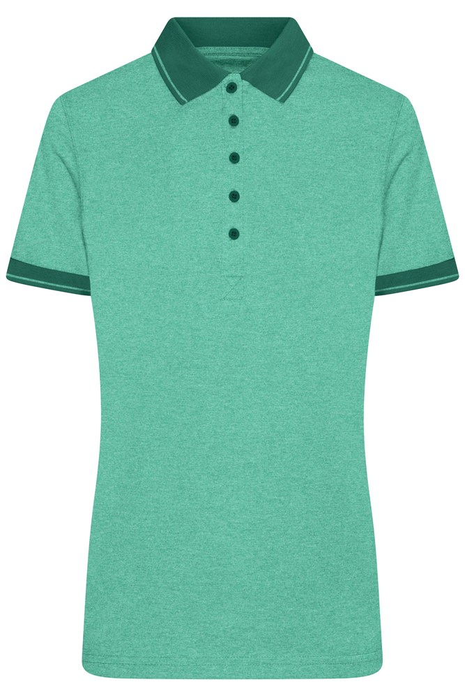 Ladies' Heather Polo - Groen-melange/donkergroen (ca. Pantone 347C
343C)