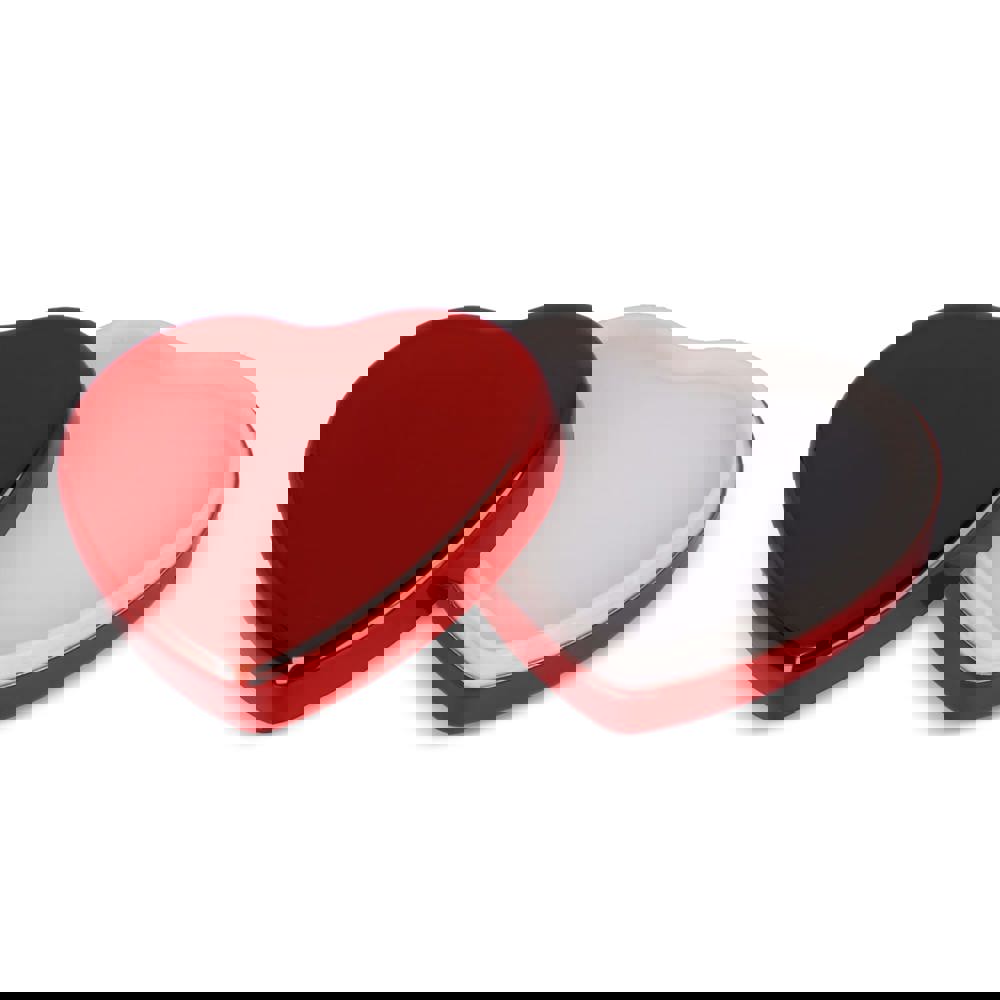 Platte metallic lippenbalsem in hartvorm - Rood