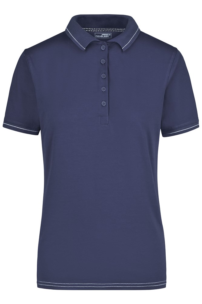 Ladies' Elastic Polo - Navy/wit (ca. Pantone 282C
white)