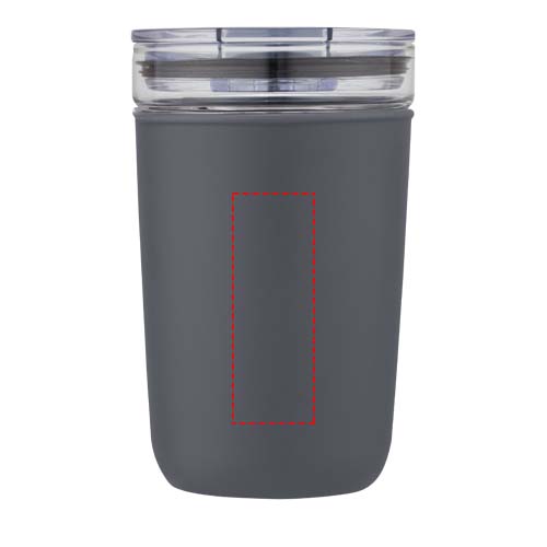 Bello 420 ml glazen beker met buitenwand van gerecycled plastic