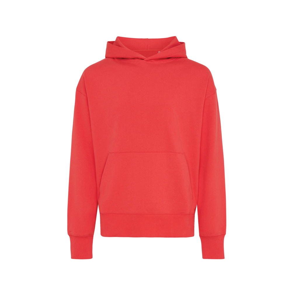 IQONIQ Yoho gerecycled katoen relaxed hoodie - luscious red (± PMS 17-1663TCX)
