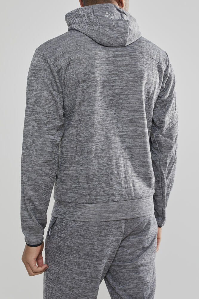 Craft - Leisure Full Zip Hood M Darkgrey melange XS