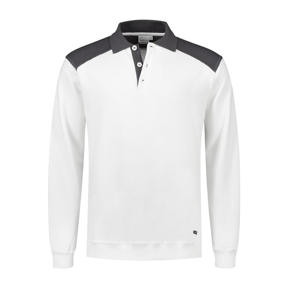 Santino Polosweater Tesla - White / Graphite