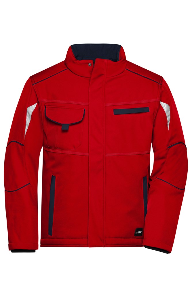 Workwear Softshell Padded Jacket - COLOR - - Rood/navy (ca. Pantone 200C
296C)