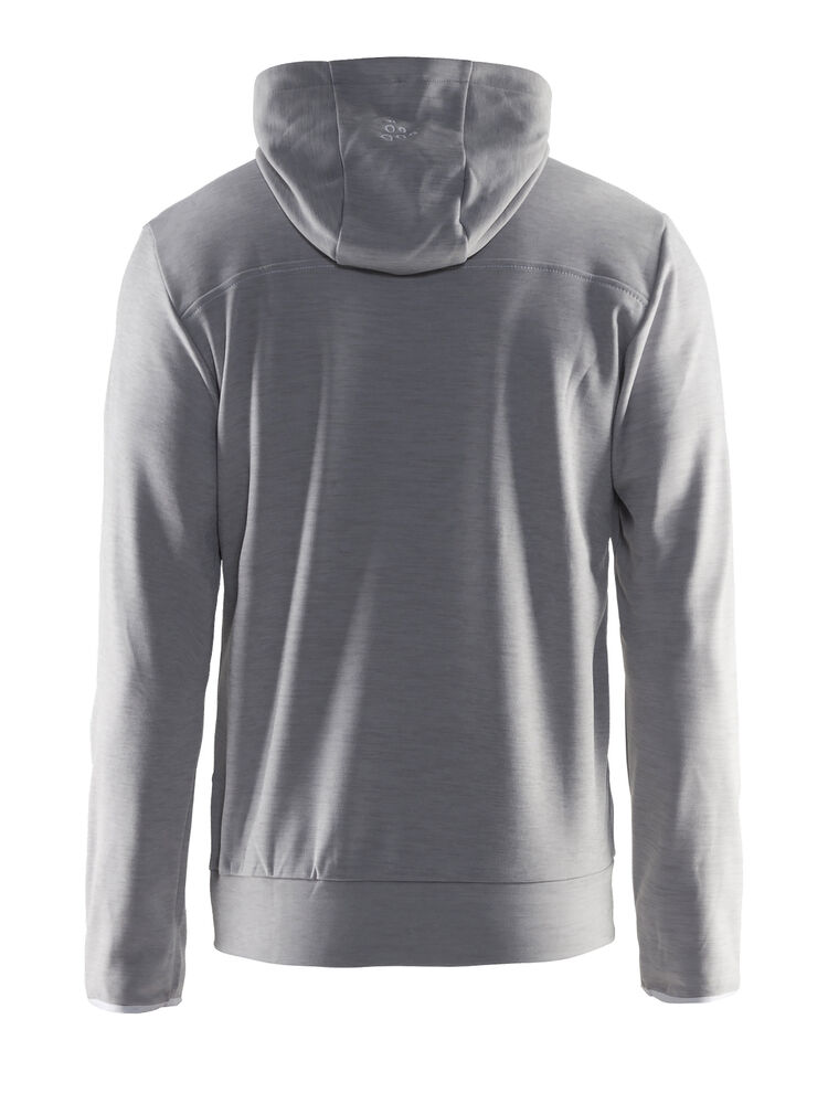 Craft - Leisure Full Zip Hood M Grey Melange/White/Grey Melange XS