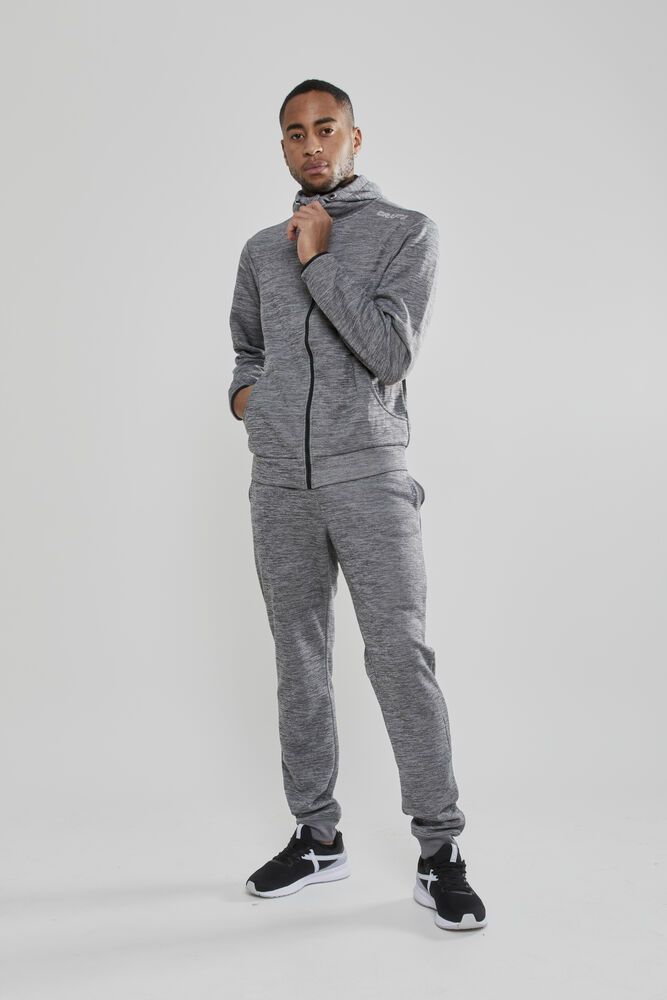 Craft - Leisure Full Zip Hood M Darkgrey melange XS