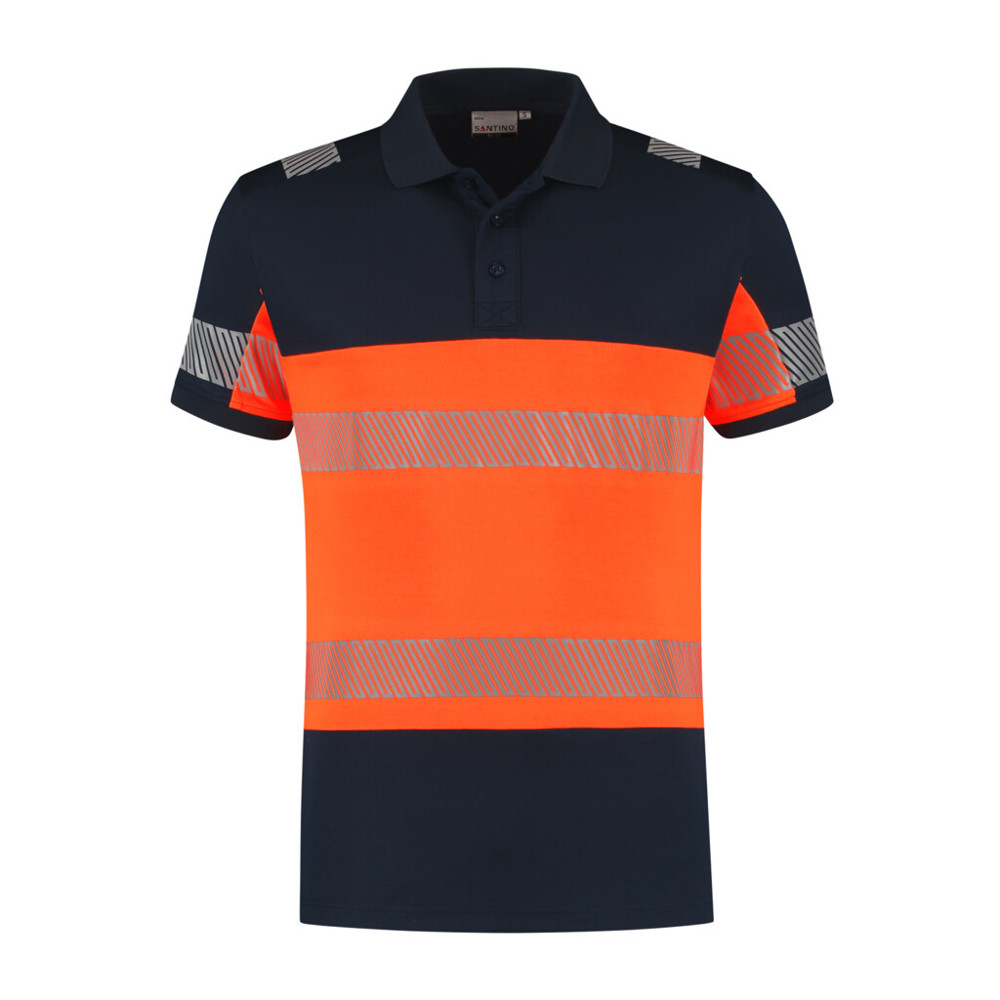 Santino Poloshirt Heda - Real Navy / Fluor Orange