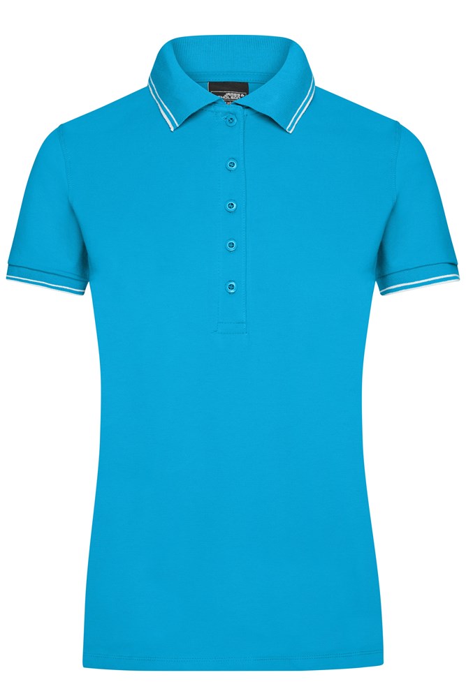 Ladies' Polo - Turquoise/wit (ca. Pantone 312C
white)