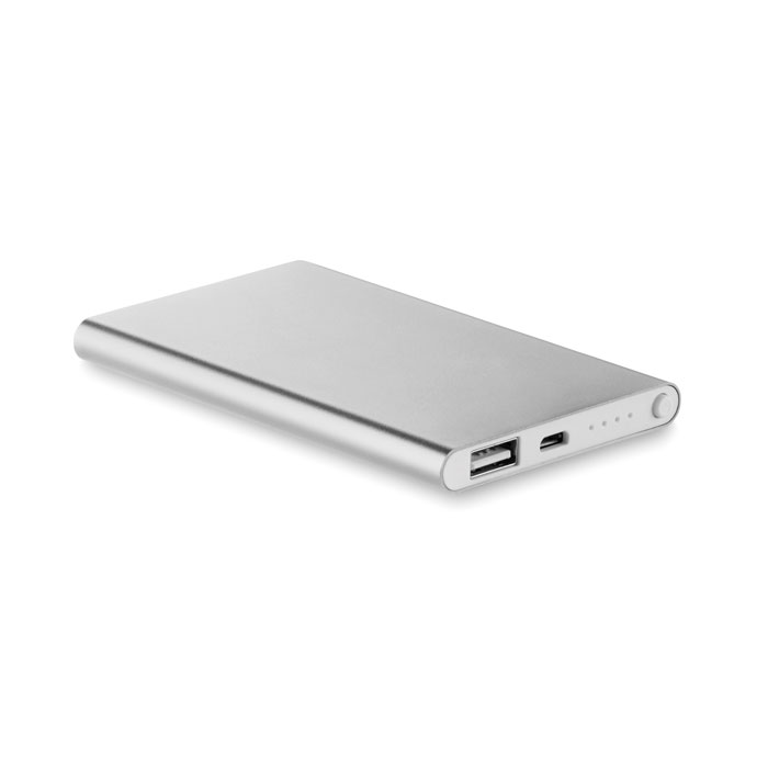 POWERFLAT - Alu PowerBank 4000mAh - Mat zilver