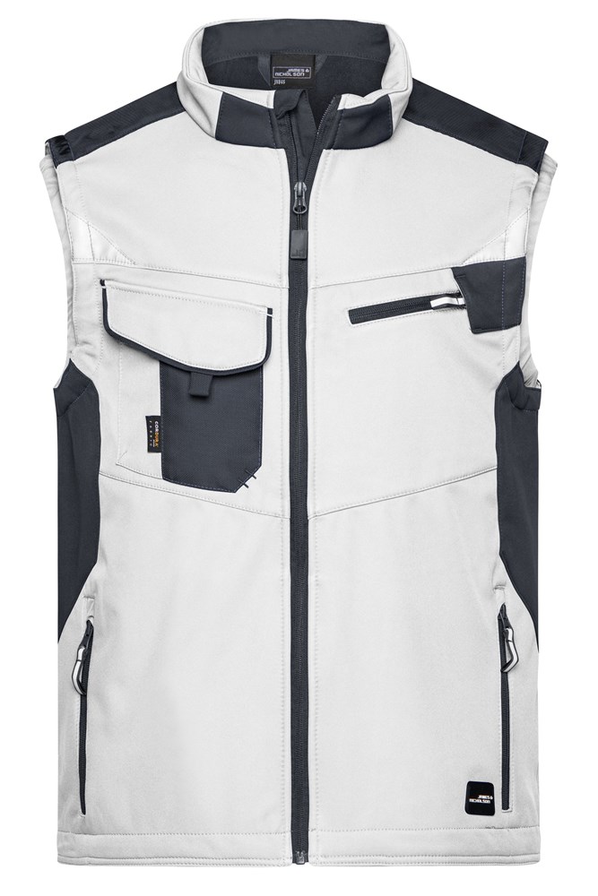 Workwear Softshell Vest - STRONG - - Wit/carbon (ca. Pantone white
447U)