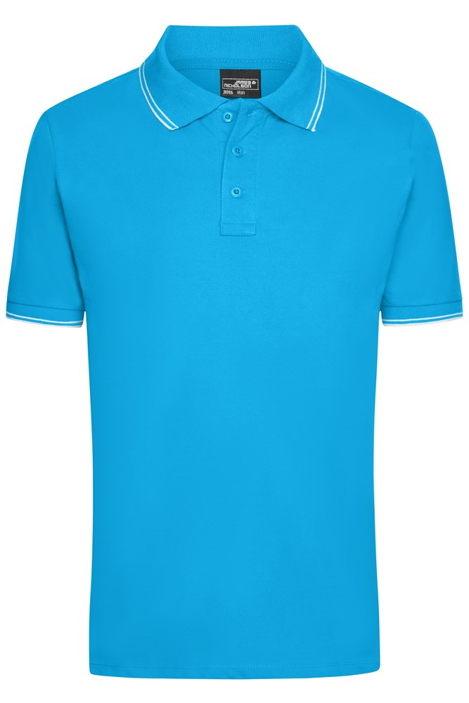 Men's Polo - Turquoise/wit (ca. Pantone 312C
white)