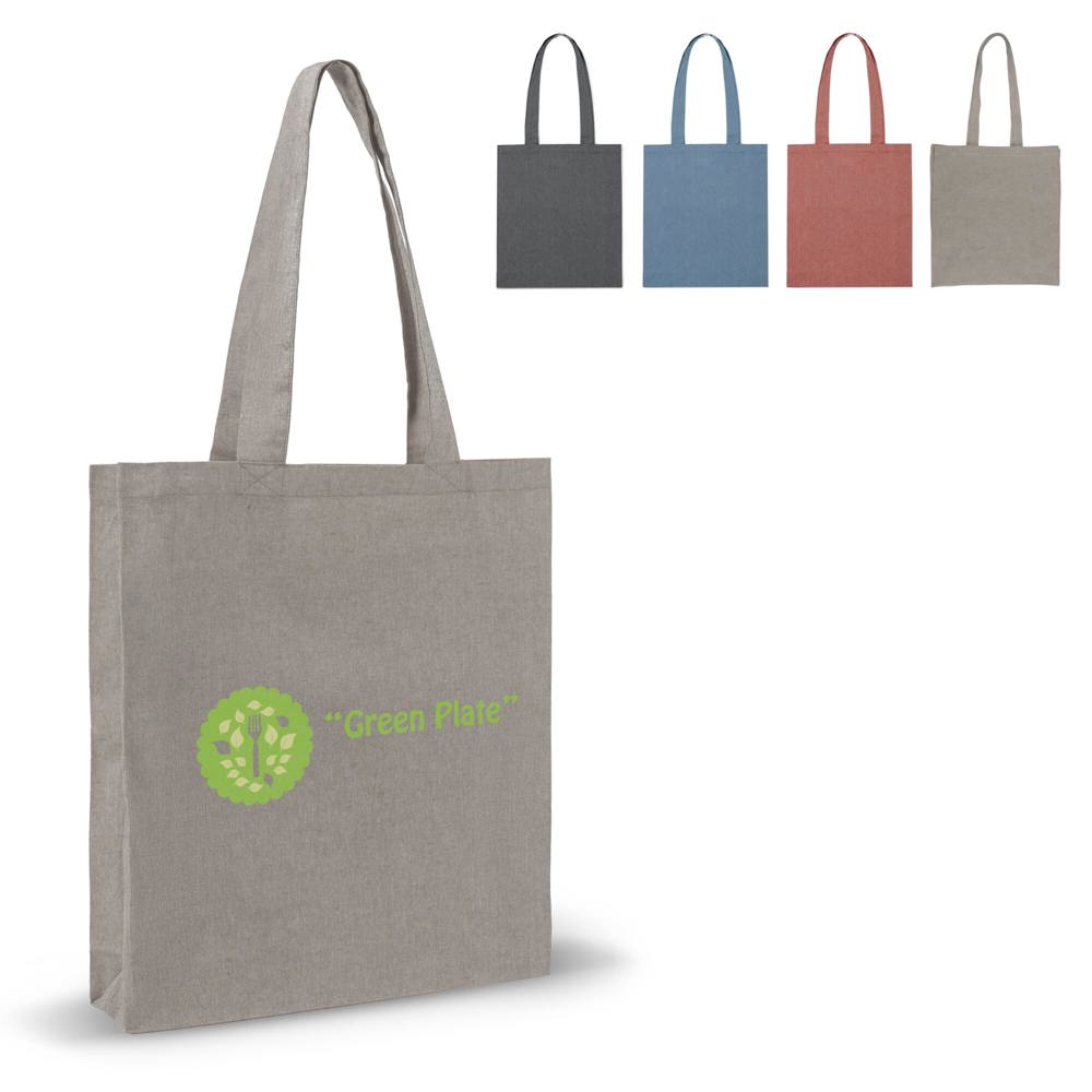 Schoudertas recycled katoen 140g/m² 38x42x10cm