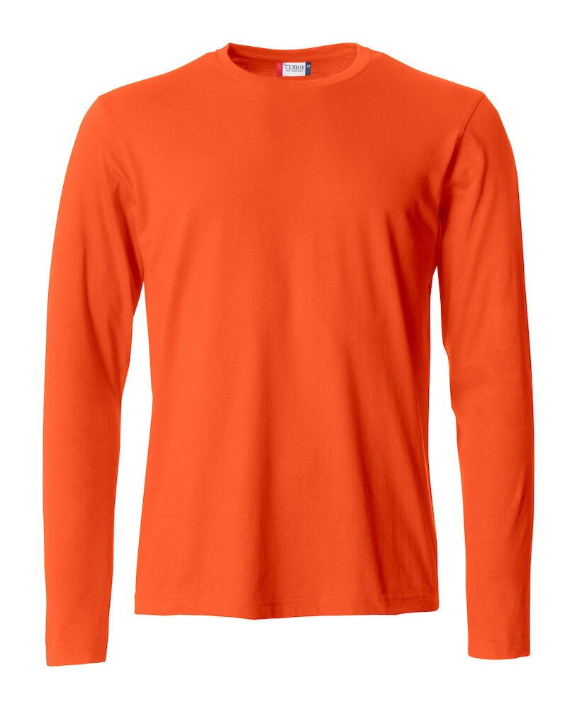 Clique - Basic-T L/S - Diep-oranje