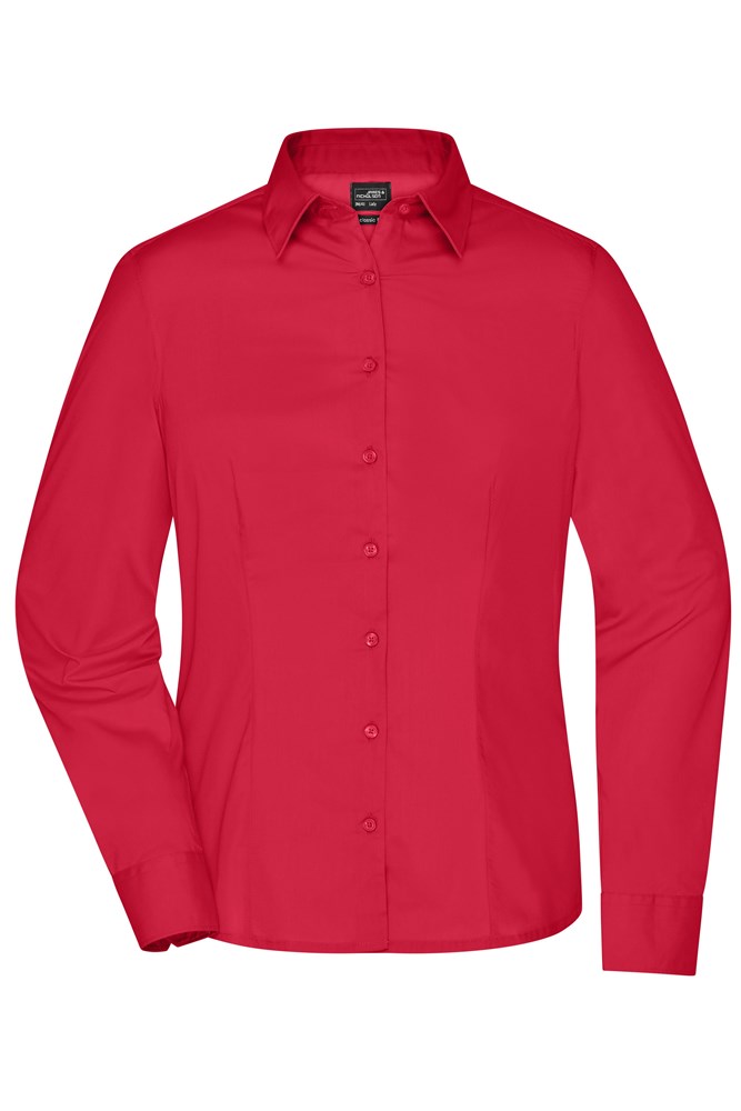 Ladies' Business Shirt Longsleeve - Rood (ca. Pantone 200C)