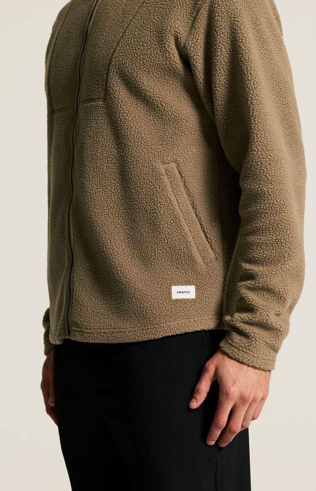Craft - Join Pile Fleece FZ Hood M Taupe 4XL